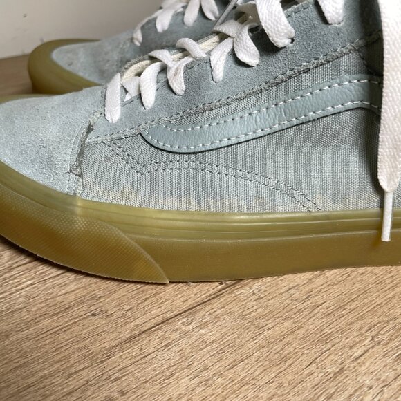 Men's Size 9.5 Pale Blue Suede Old Skool Vans - Picture 7 of 12